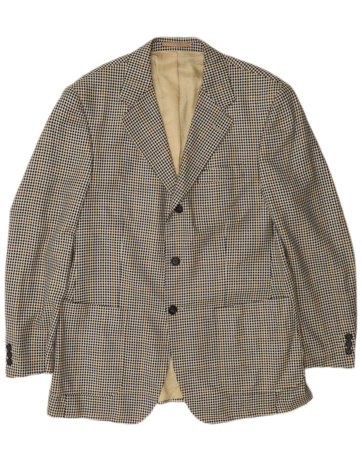 Massimo Dutti Jachetă Blazer pentru bărbați cu 3 nasturi UK 40 Mare Bej Houndstooth