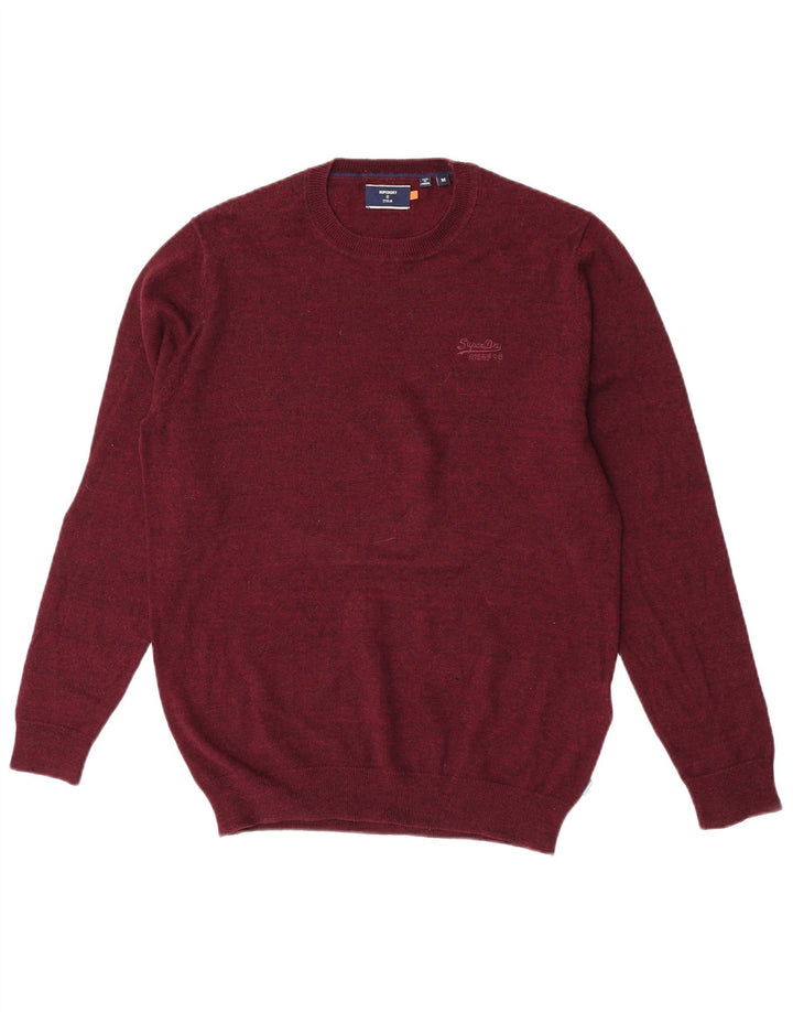 Pulover Superdry pentru bărbați cu gât crew, bumbac maro mediu