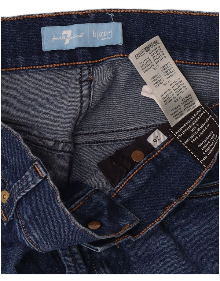 7 FOR ALL MANKIND Blugi evazați pentru femei L26 L35 Bumbac albastru