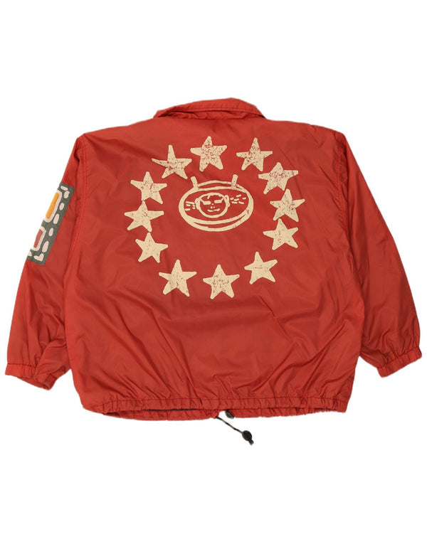 Jachetă de ploaie grafică pentru bărbați VINTAGE UK 44 2XL Nailon roșu