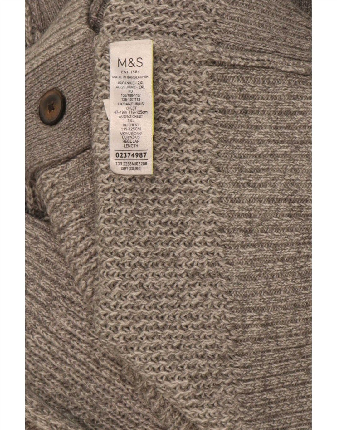 Pulover cardigan pentru bărbați Marks & Spencer 2XL gri acrilic