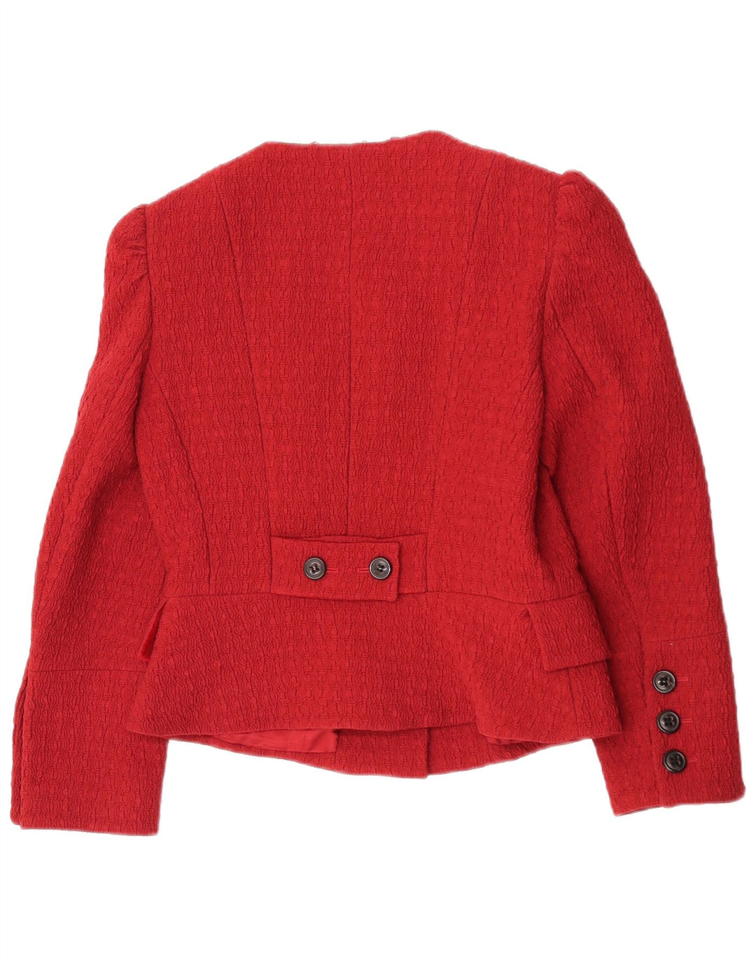 Jachetă Karen Millen pentru femei Crop Blazer UK 12 Medium Burgundy Poliamidă