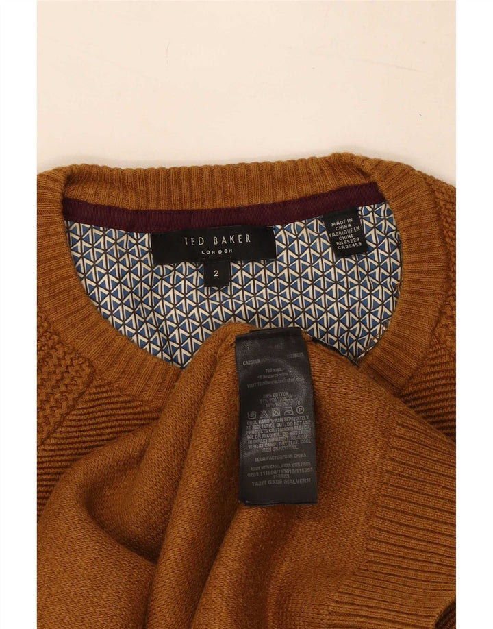 Pulover pentru bărbați Ted Baker, cu gâtul turn, mărimea 2, bumbac, bej, mic