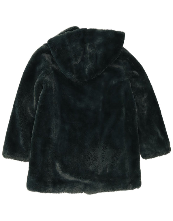 Dkny Pardesiu supradimensionat pentru femei cu glugă din blană artificială UK 6 XS Poliester verde