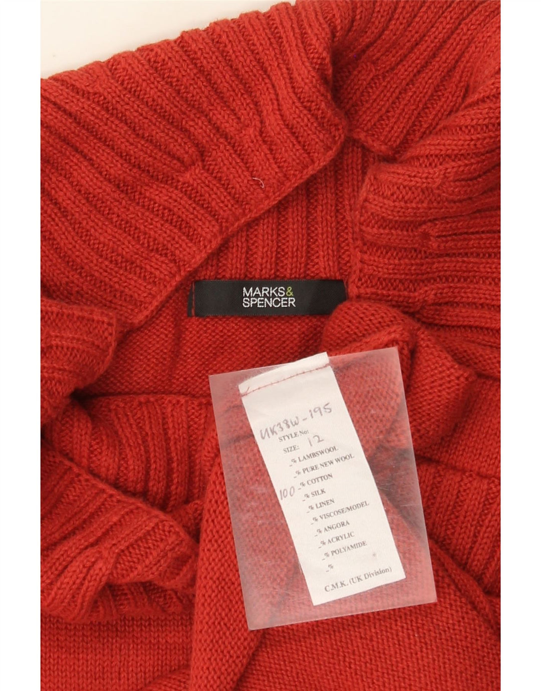 Pulover pentru femei Marks & Spencer Crop Boat Gât, UK 12 Medium Red