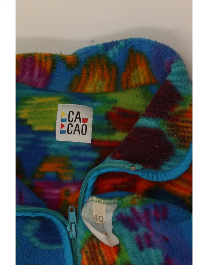 Pulover din lână vintage pentru femei cu fermoar și gât EU 40 mediu multicolor