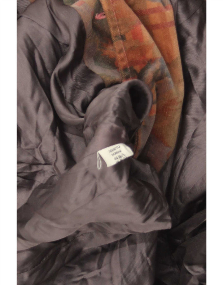 Jachetă vintage pentru femei cu 6 nasturi, UK 8, multicoloră, florală