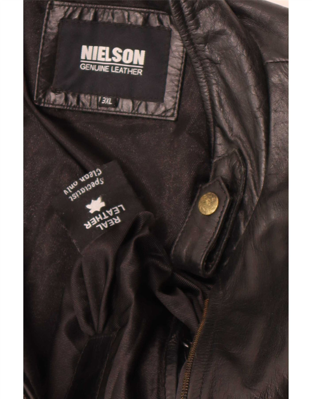 Jachetă de piele vintage pentru femei UK 22 3XL Negru