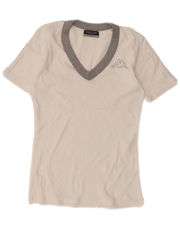 Top tricou Kappa pentru femei UK 8 Small White Colorblock