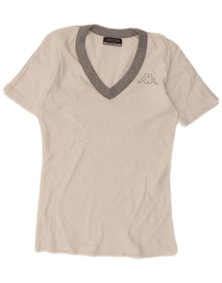 Top tricou Kappa pentru femei UK 8 Small White Colorblock