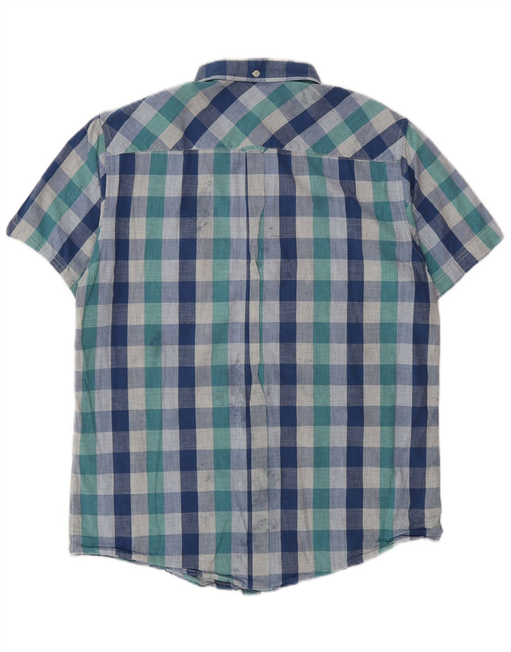 Cămașă cu mânecă scurtă pentru bărbați Ben Sherman, bumbac cu carouri albastre mari