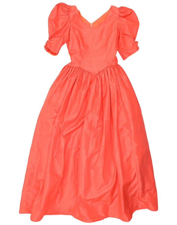 Rochie maxi vintage pentru femei UK 8 Small Orange