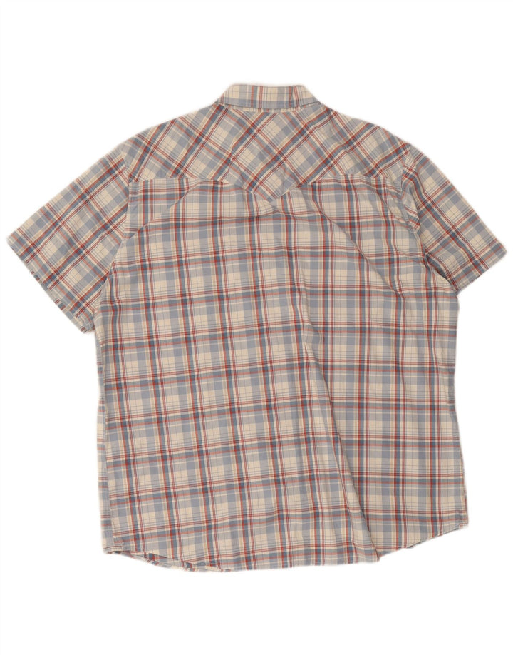 Cămașă cu mânecă scurtă pentru bărbați Levi's 2XL, bumbac cu carouri albastre