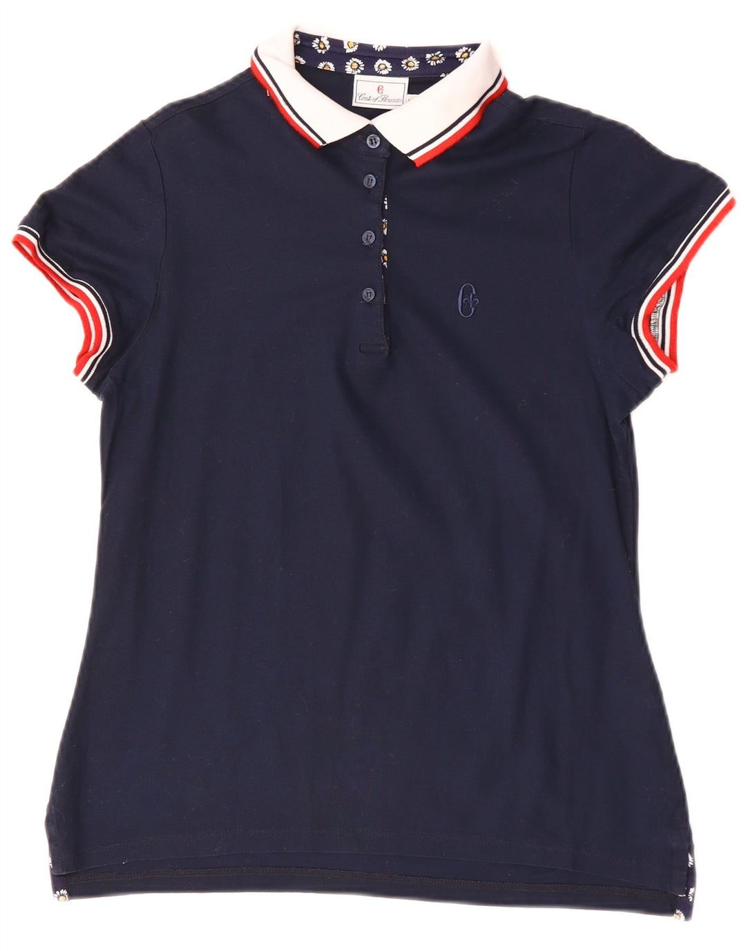 Tricou polo pentru femei Conte of Florence UK 12 mediu din bumbac bleumarin