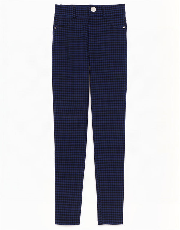 Pantaloni skinny casual pentru femei Zara XS W24 L27 Blue Vichy