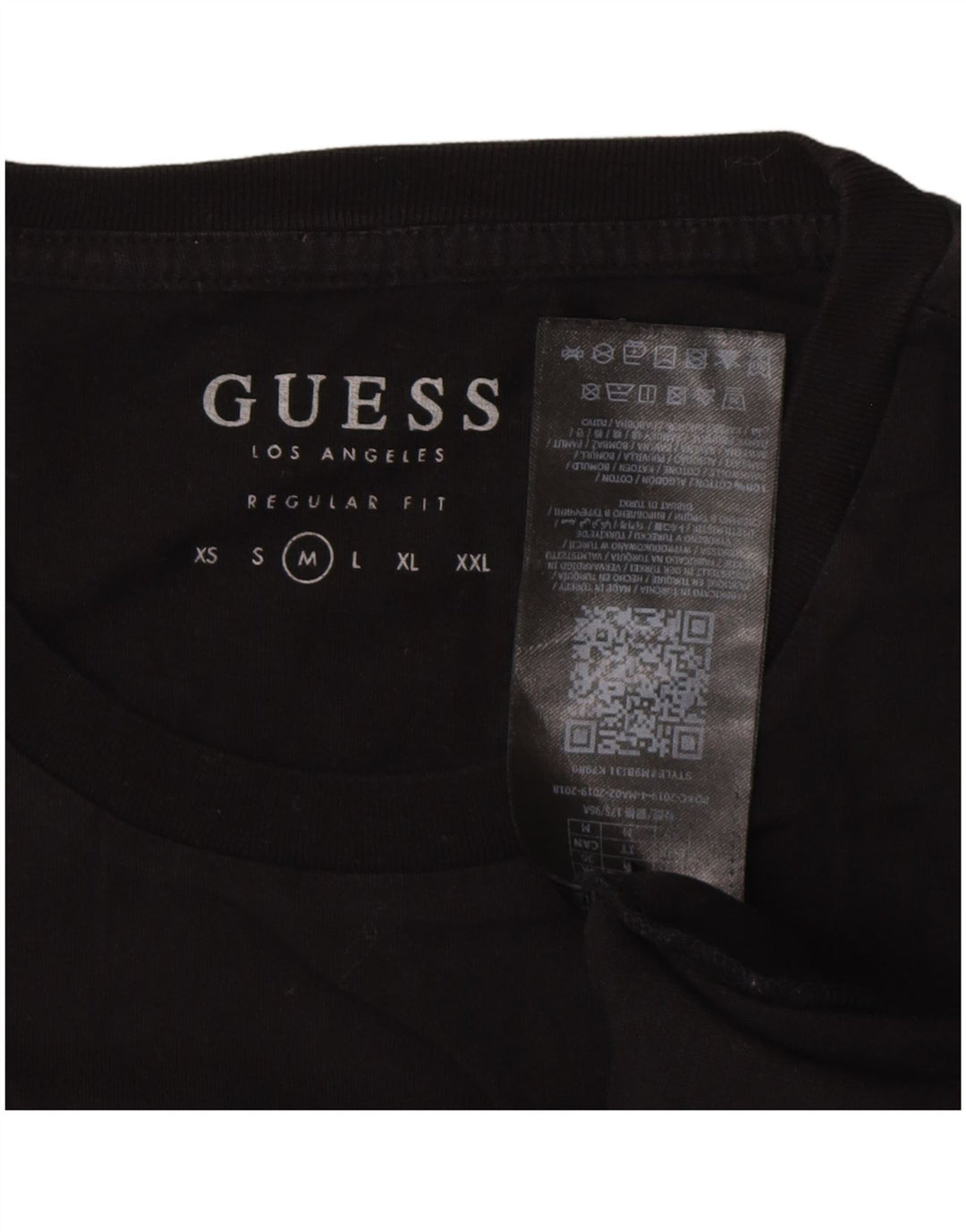 Tricou grafic Guess pentru bărbați Top mediu din bumbac negru