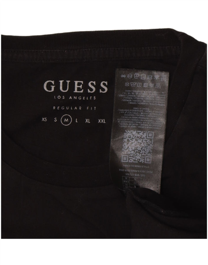 Tricou grafic Guess pentru bărbați Top mediu din bumbac negru