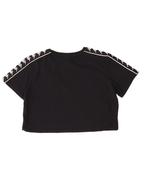 Tricou Crop pentru femei Kappa Top UK 14 Bumbac mediu negru