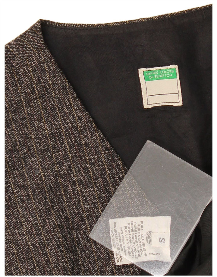 Jachetă pentru femei BENETTON cu paragate UK 10, gri mic, cu dungi