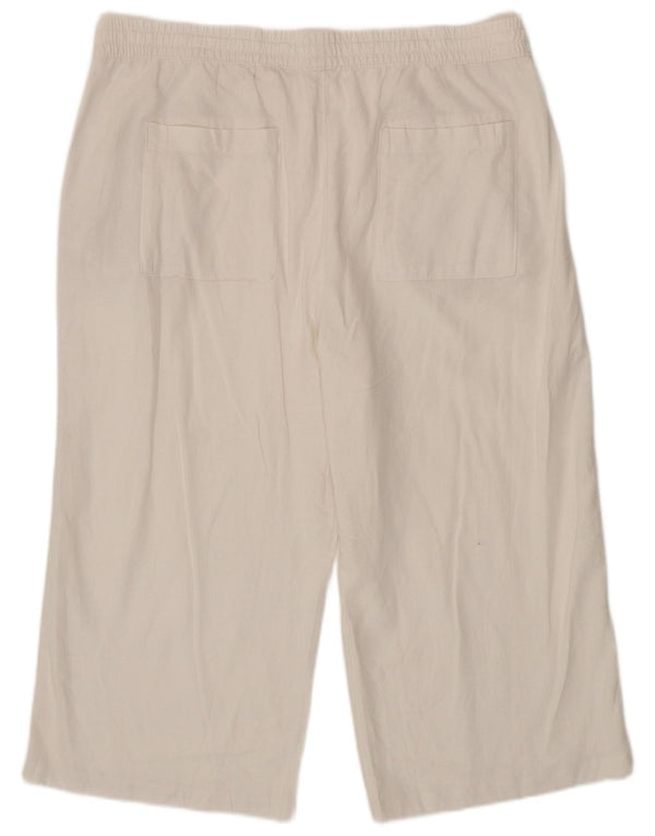 Pantaloni drepti Capri pentru femei Marks & Spencer UK 20 2XL W40 L21 Alb