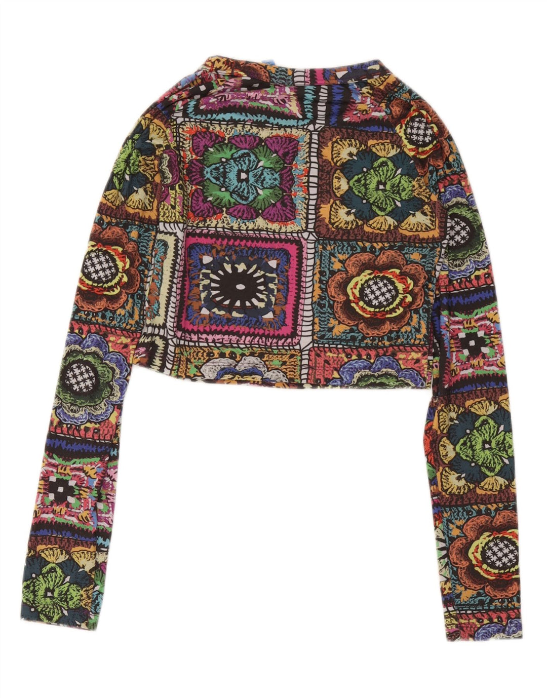Top grafic ADIDAS pentru femei cu mânecă lungă UK 8, mic, multicolor, patchwork