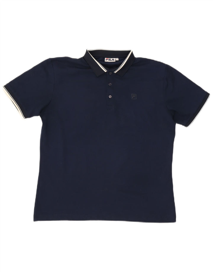 Tricou polo Fila pentru bărbați, poliester mediu bleumarin
