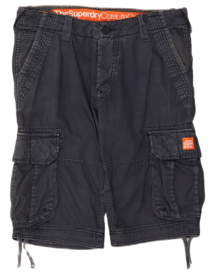 Pantaloni scurti cargo Superdry pentru bărbați, mici W32, bumbac bleumarin