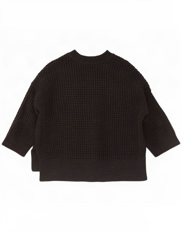 All Saints Pulover cu gât roșu pentru femei UK 14 Medium Black Bumbac