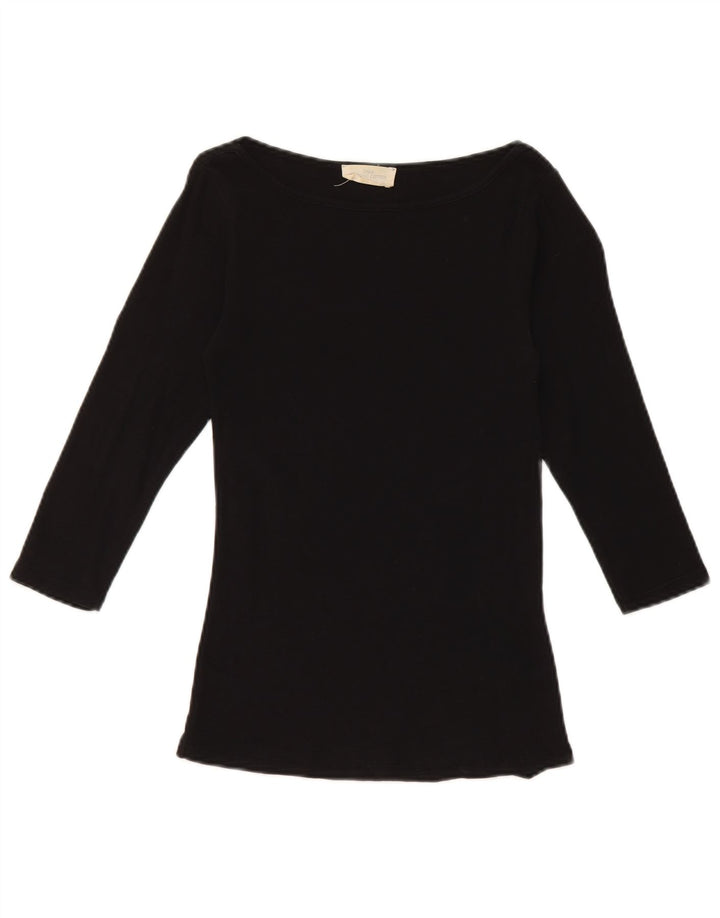 Top femeie Zara cu mâneci 3/4 UK 8 mic bumbac negru