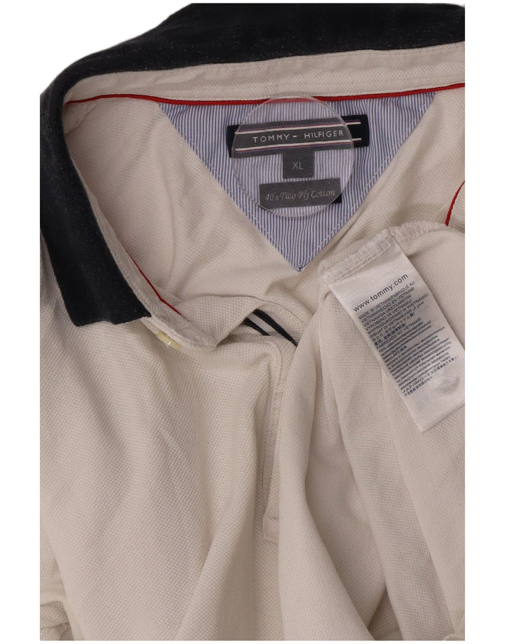 Tricou polo Tommy Hilfiger pentru bărbați, bumbac alb XL
