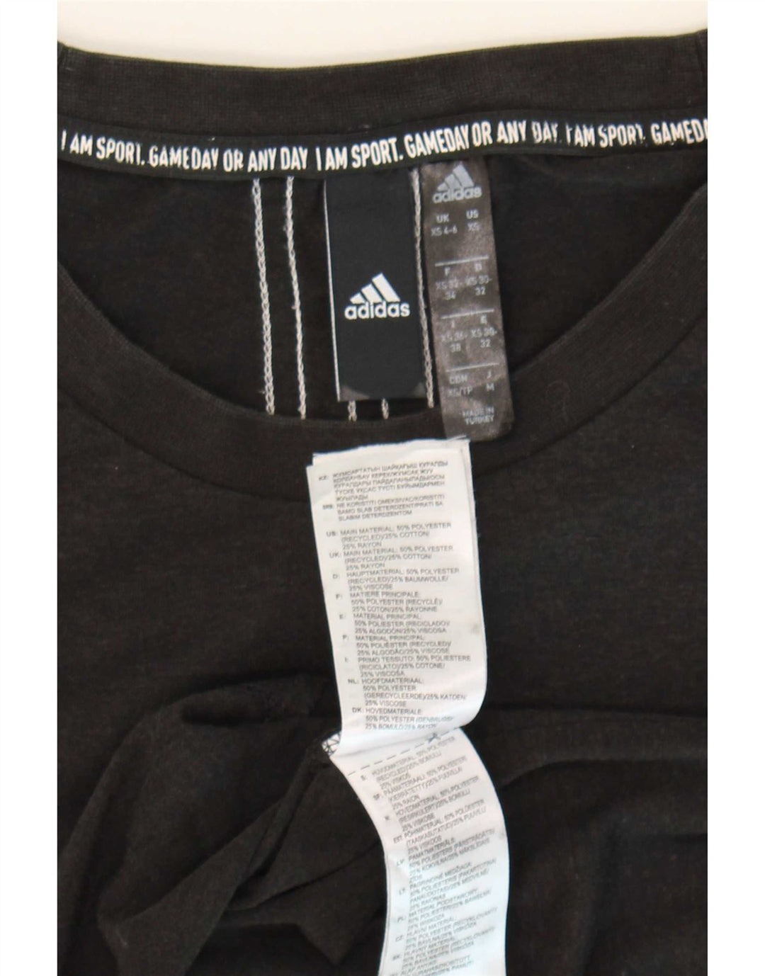 Tricou supradimensionat pentru femei Adidas UK 4/6 XS poliester gri