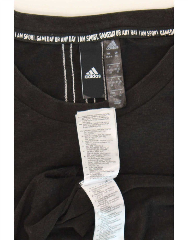 Tricou supradimensionat pentru femei Adidas UK 4/6 XS poliester gri