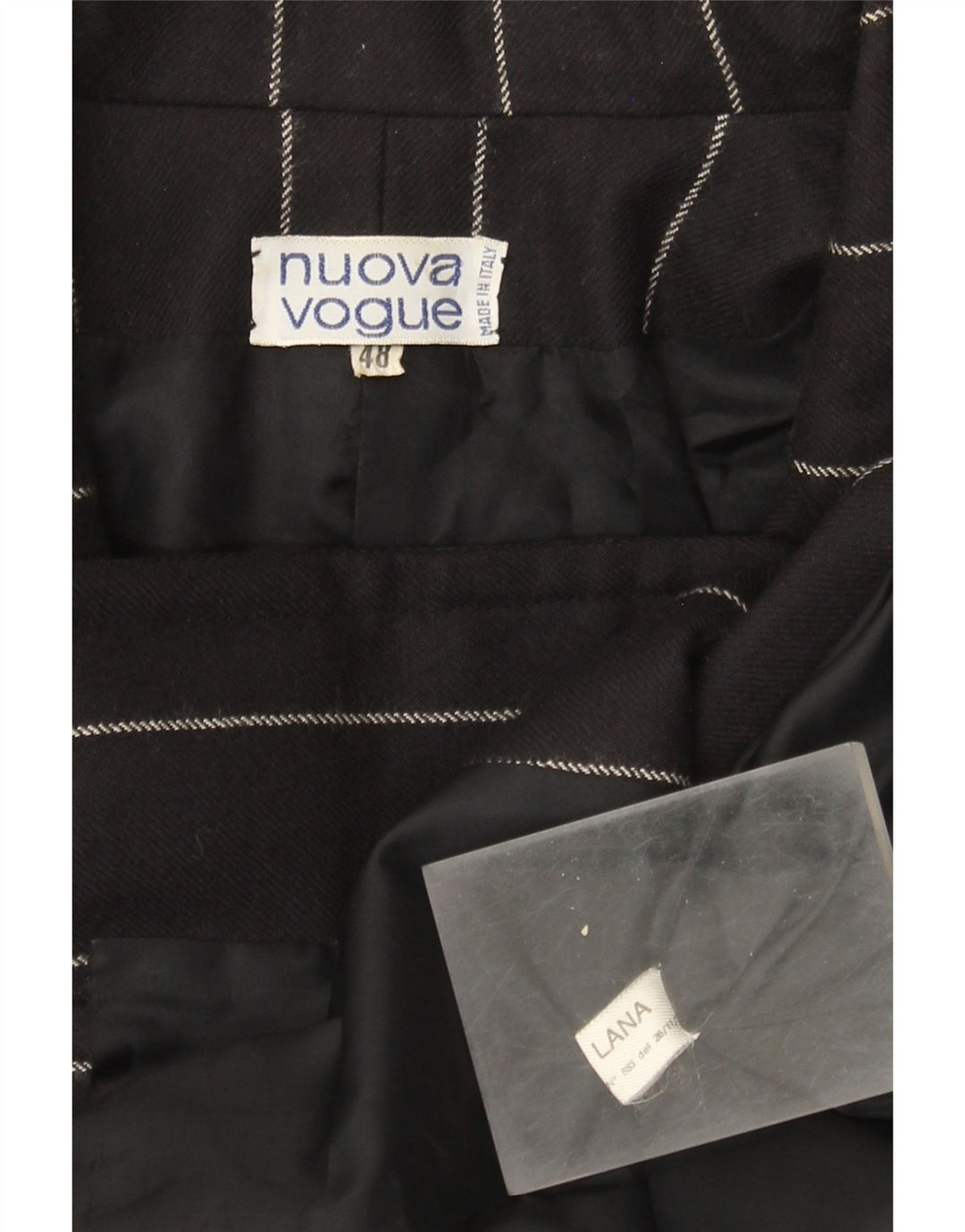 Jachetă vintage pentru femei cu mâneci 3/4 IT 48 XL, neagră, cu dungi