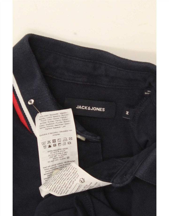 Cămașă polo Jack & Jones pentru bărbați, bumbac cu dungi albastru bleumarin mediu