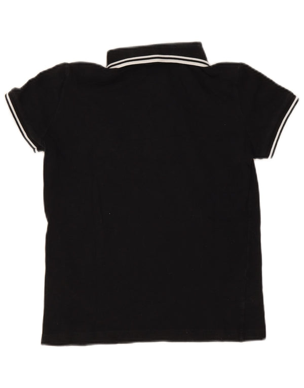 Fred Perry Womens Crop Polo Shirt UK 6 XS Black Cotton