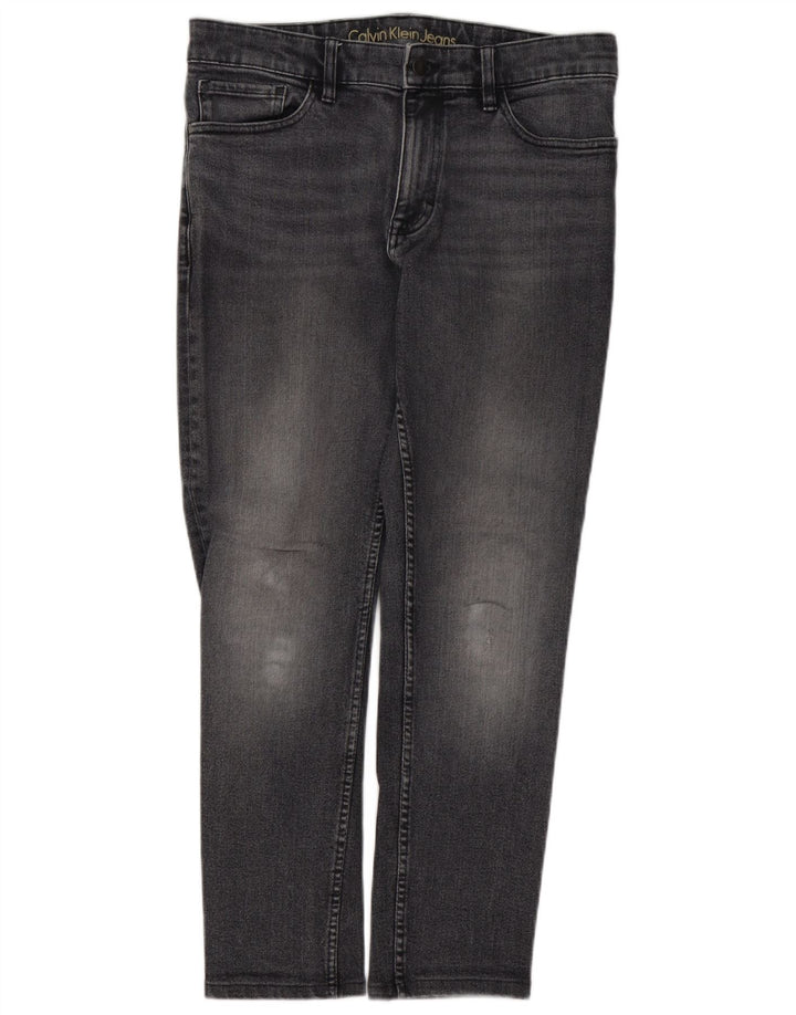 CALVIN KLEIN Blugi drepti pentru bărbați W32 L28 bumbac gri