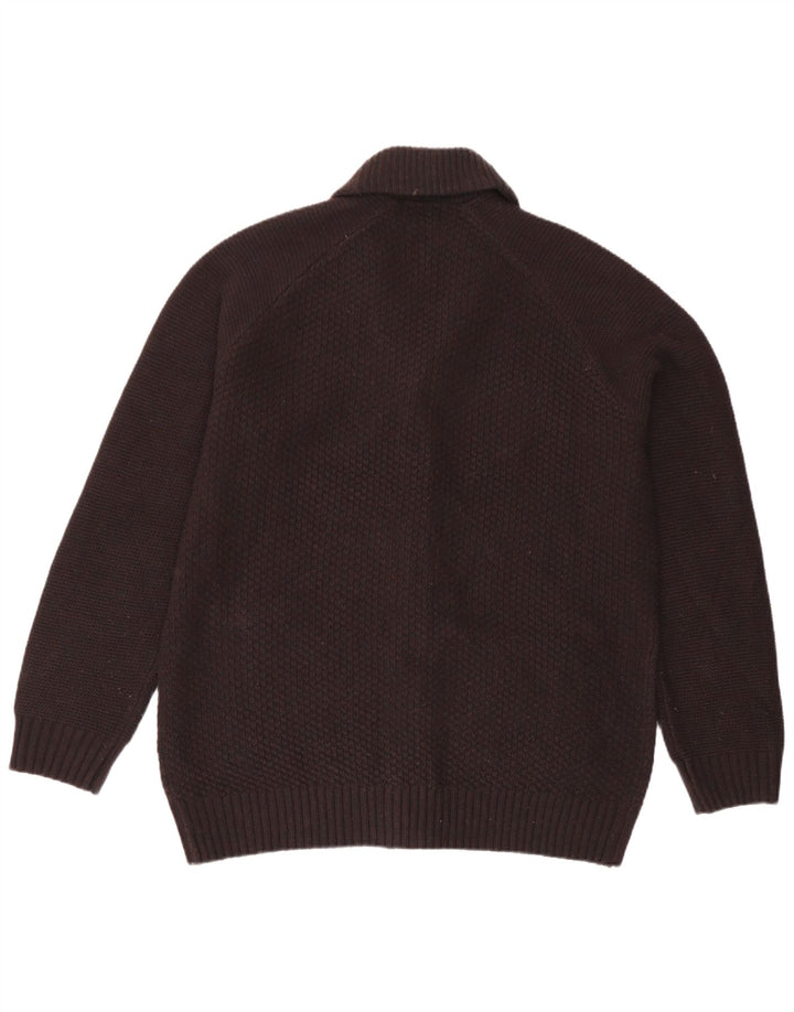 Pulover cardigan pentru bărbați Marks & Spencer, maro mare, acrilic
