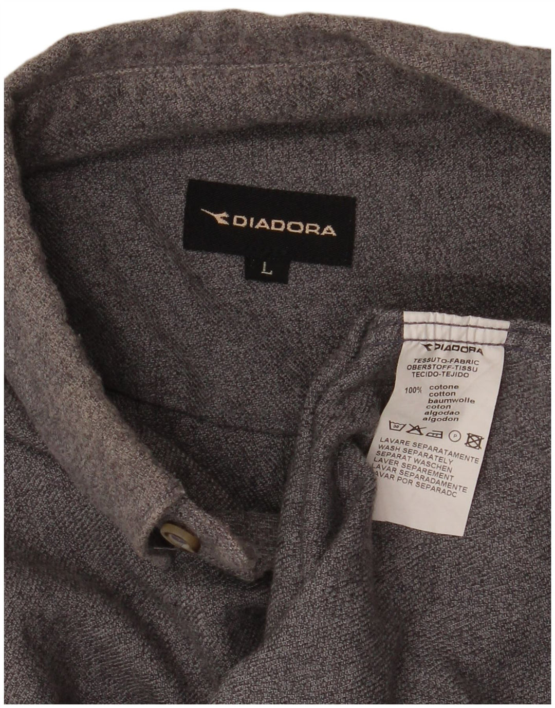 Cămașă de flanel pentru bărbați Diadora, mare, gri bumbac