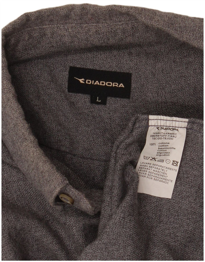 Cămașă de flanel pentru bărbați Diadora, mare, gri bumbac