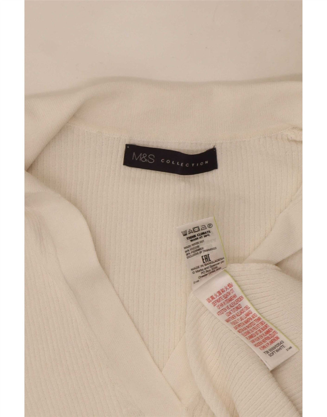 Tricou polo pentru femei Marks & Spencer UK 10 Small White Viscose