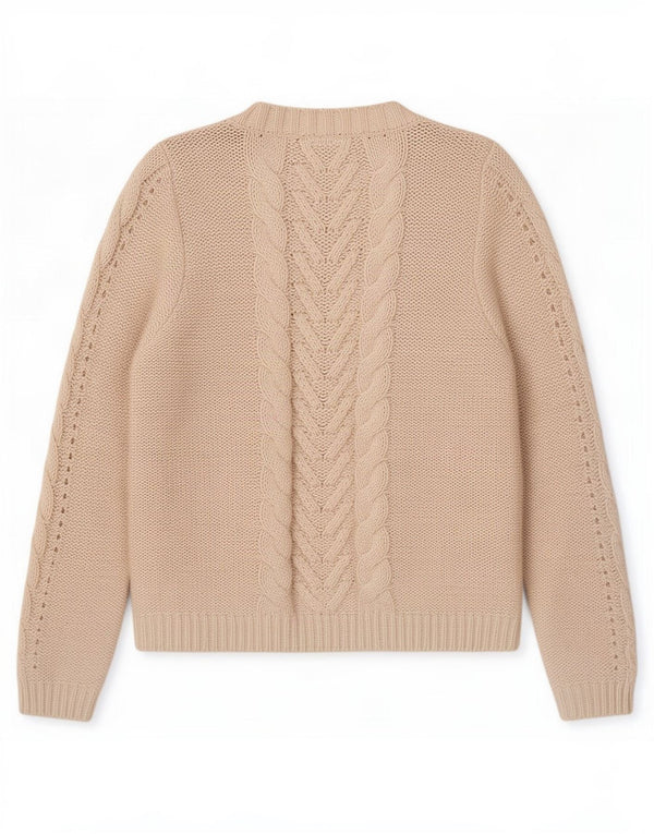 Marks & Spencer Womens Indigo Cardigan Sweater UK 14 Large Beige Cotton