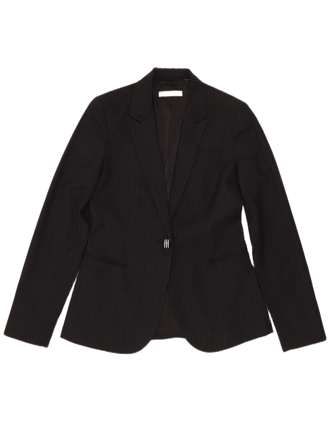 Costum pentru femei Stefanel 1 nasture 2 piese IT 40 mic W28 L28 negru cu dungi