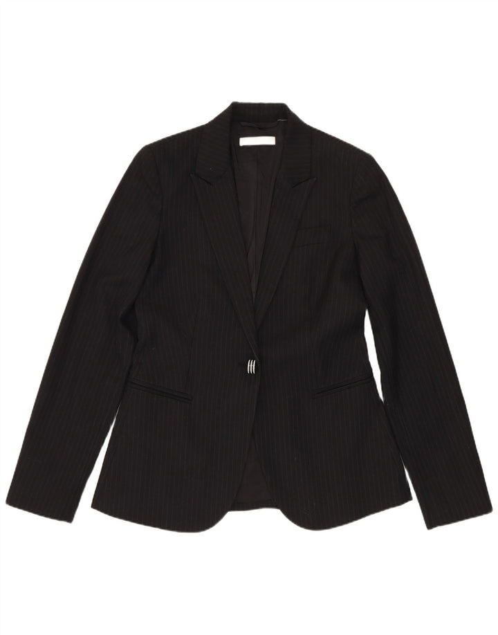 Costum pentru femei Stefanel 1 nasture 2 piese IT 40 mic W28 L28 negru cu dungi