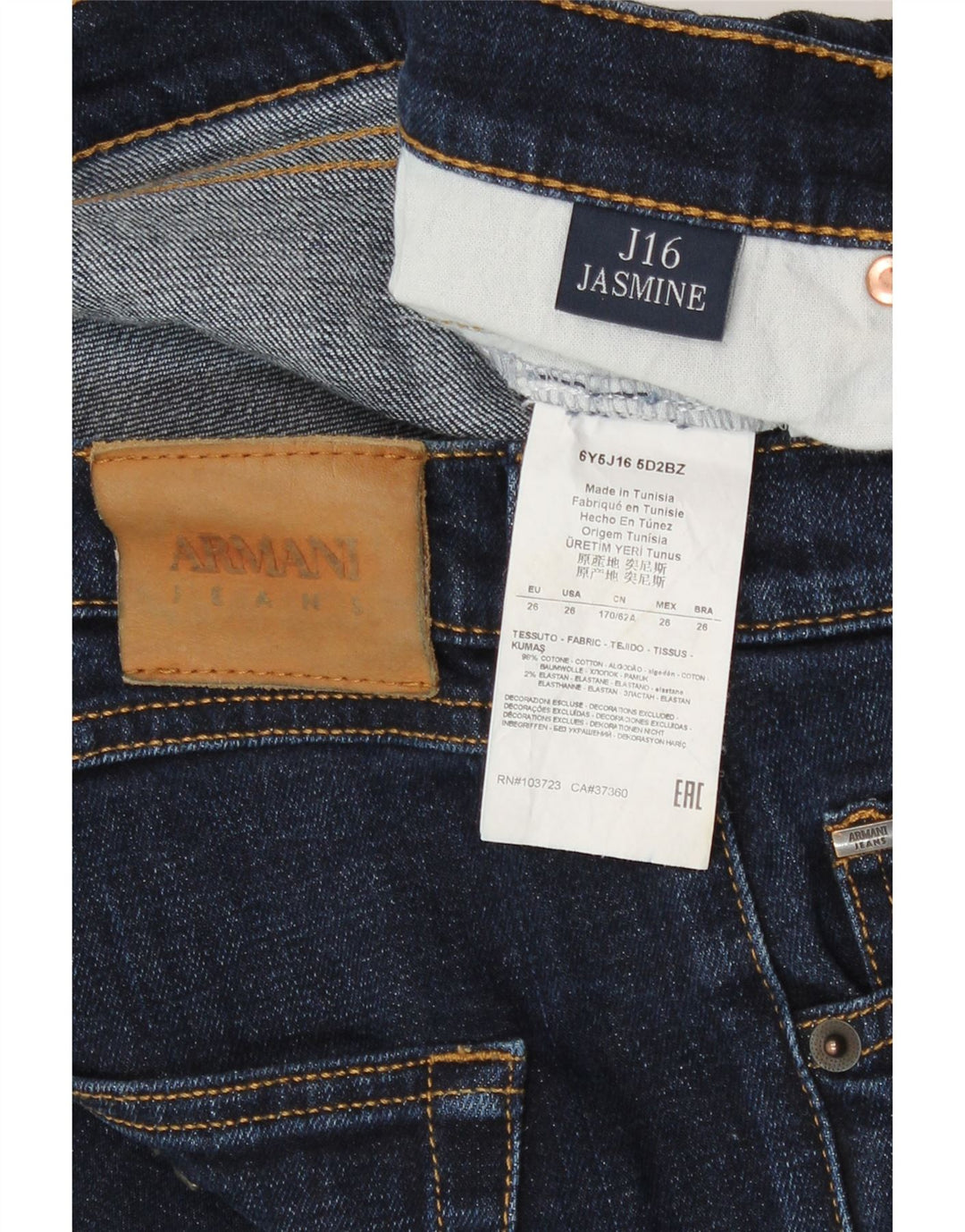 Blugi Armani Jasmine Bootcut pentru femei L26 L27 Bumbac bleumarin