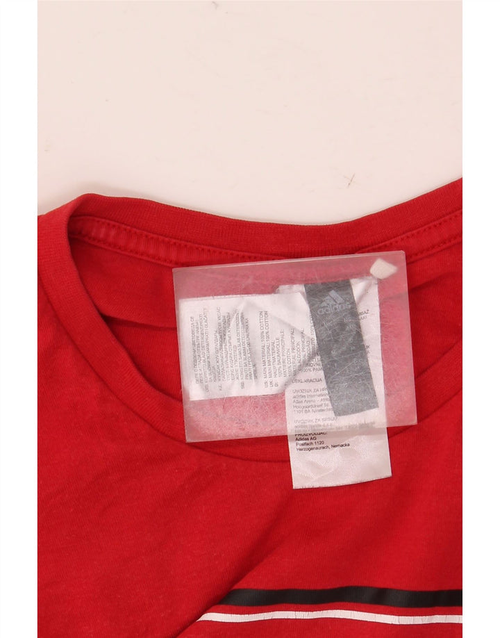 Tricou grafic pentru bărbați Adidas Top, bumbac roșu mediu