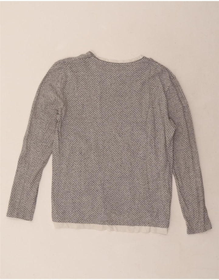Top pentru bărbați Zara cu mânecă lungă mare, gri Herringbone