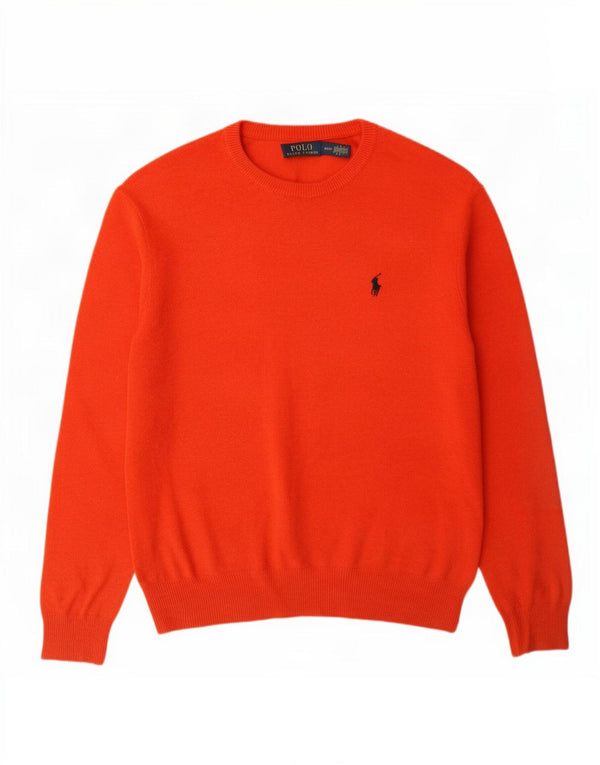 Pulover Polo Ralph Lauren pentru bărbați, cu gât crew, lână portocalie medie