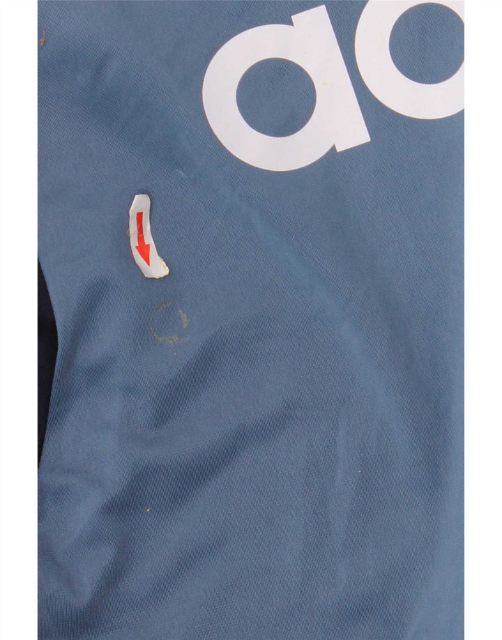 Adidas Mens Graphic Tracksuit Top Jacket Large Blue Colourblock Polyester