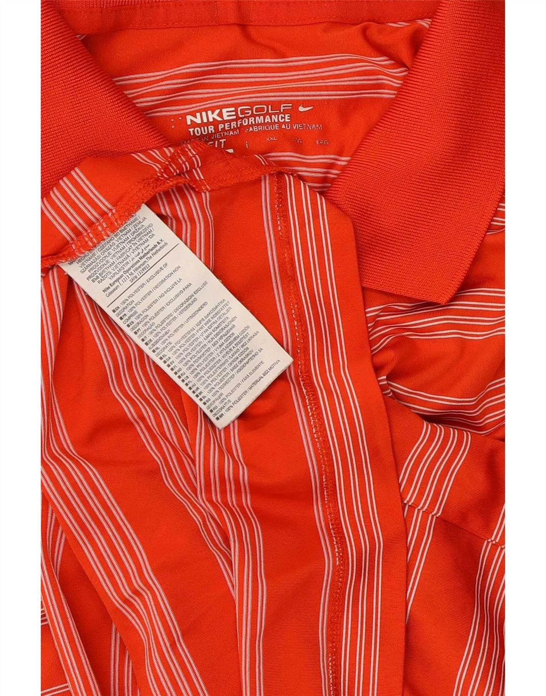 Tricou polo Nike pentru bărbați Dri Fit 2XL, poliester cu dungi portocalii