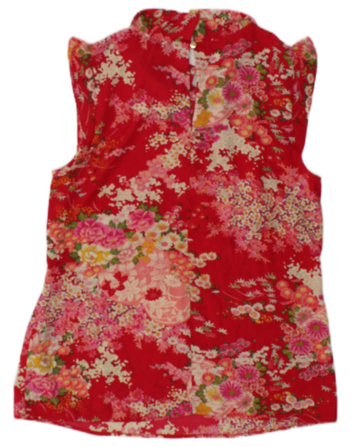 Bluză fără mâneci pentru femei Oasis UK 10 Poliester floral, roșu, mic